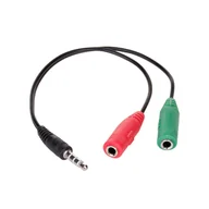 Kable - Akyga Audio/Video Splitter AK-AV-08 Mini Jack M 2x Mini Jack F 0 15m kolor czarny - miniaturka - grafika 1