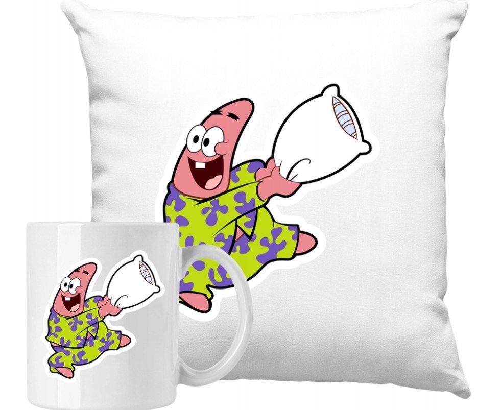 ZESTAW PODUSZKA + KUBEK Spongebob Patryk Rozgwiazda Pomysł Na Prezent #2