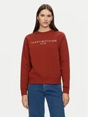 Bluzy damskie - Tommy Hilfiger Bluza Logo WW0WW39791 Czerwony Regular Fit - miniaturka - grafika 1