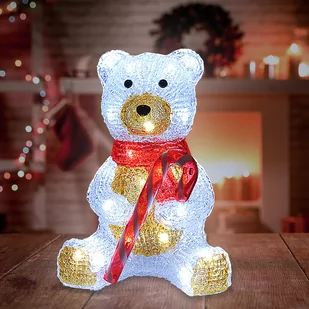 Świąteczna Figurka akrylowa LED Miś Siedzący - Oświetlenie świąteczne - miniaturka - grafika 1