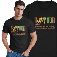 Koszulki męskie - Koszulka Prezent z Okazji Dnia Ojca dla Taty Fathor Marvel Thor Avengers - miniaturka - grafika 1