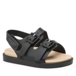 Sandały Melissa - Mini Melissa Wide Sandal BB 33405 Black/Beige 51496 - Sandały damskie - miniaturka - grafika 1