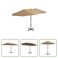 Parasole ogrodowe - The Living Store Parasol ogrodowy na słupku aluminiowym - 460 x 270 cm - taupe - Parasol - miniaturka - grafika 1