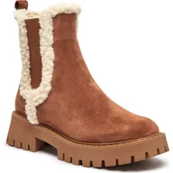Sztyblety damskie - Michael Kors Skórzane sztyblety ASHER shearling - miniaturka - grafika 1