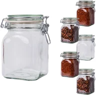 Pojemniki kuchenne - 750ml SŁOIK hermetyczny z pokrywką szklaną i klamrą na kawę 0,75l 6 sztuk - miniaturka - grafika 1