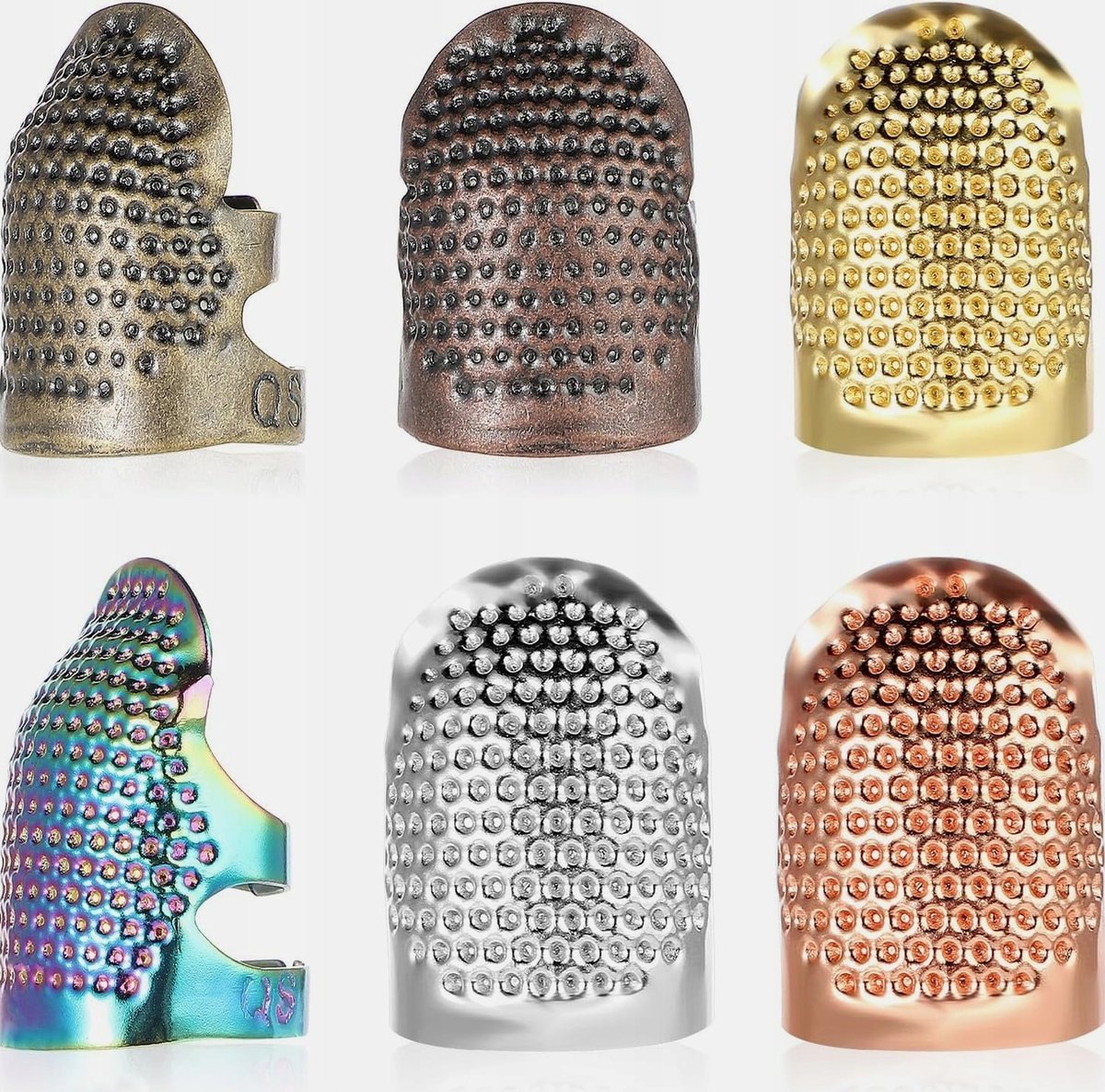 NAPARSTEK 6 SZTUK REGULOWANY METALOWY OCHRANIACZ PALCA ZESTAW SZYCIA