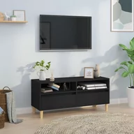 Szafki RTV - vidaXL Szafka pod TV, czarna, 100x34,5x44,5cm, materiał drewnopochodny - miniaturka - grafika 1