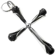 Biżuteria religijna - Srebrny krzyżyk z onyksem - miniaturka - grafika 1