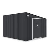 Altany ogrodowe - Domek narzędziowy JASPER 279x321cm Cold Grey, metalowy, z podwójnymi drzwiami, wentylowany, schowek na narzędzia, rowery i sprzęt ogrodowy Hardmaister - miniaturka - grafika 1