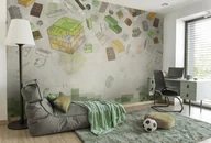 Tapety - Green Blocks Tapeta dla Chłopaka z Klockami i Motywem Gry Komputerowej - miniaturka - grafika 1