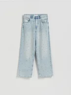 Spodnie damskie - Reserved - Jeansy baggy z kryształkami - niebieski - miniaturka - grafika 1