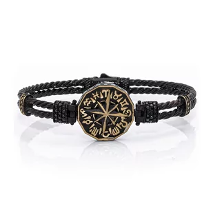 Bransoletka metalowa w kolorze czarnym EM 25 - EM Men's Accessories - Bransolety męskie - miniaturka - grafika 1