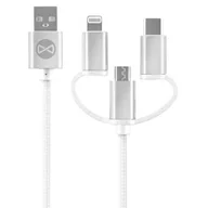 Kable USB - Kabel USB - Lightning/Micro USB/USB Typ-C FOREVER WHP300 1.2m Biały - miniaturka - grafika 1