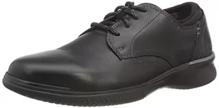 Clarks Donaway Plain, Trampki Męskie, Czarna skóra, 44.5 EU - Trampki męskie - miniaturka - grafika 1