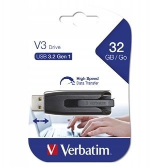 Verbatim USB flash disk, USB 3.0, 32GB, V3, Store N Go, czarny USB A 49173