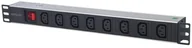 Listwy zasilające - Intellinet Intellinet Listwa zasilająca rack 19 1U 110V 250V/10A 8 gniazd C13 kabel 2m (163620) - miniaturka - grafika 1
