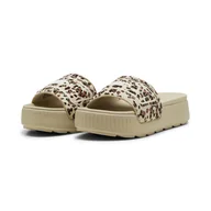 Klapki i japonki damskie - Damskie Klapki PUMA KARMEN SLIDE WNS I AM THE DRAMA 39540101 – Beżowy - miniaturka - grafika 1