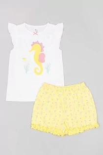 Piżamy dla dziewczynek - zippy piżama bawełniana dziecięca kolor żółty wzorzysta - Zippy - grafika 1