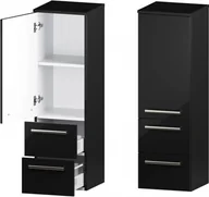 Szafki łazienkowe - Słupek Łazienkowy ATHOS 1D 2SZ 20 L BLACK - miniaturka - grafika 1