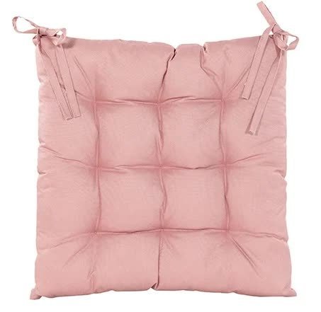 Wiązana poduszka na krzesło różowa