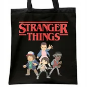Torby i wózki na zakupy - Torba bawełniana czarna Stranger Things Eleven Hawkins Dla Fanów Serialu - miniaturka - grafika 1