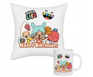 Gadżety dla niej i dla niego - ZESTAW PODUSZKA + KUBEK Prezent KUROMI TOCA BOCA LIFE WORLD + IMIĘ 29 - miniaturka - grafika 1