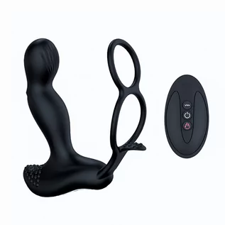 Korki analne - boss of toys Wibrator-Silicone Massager 7 Function and Heating Function, Black - grafika 1