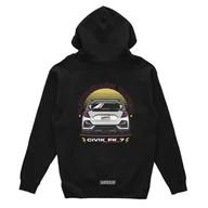 Odzież do sportów motorowych - Czarna bluza z kapturem HONDA CIVIC FK7-S - miniaturka - grafika 1