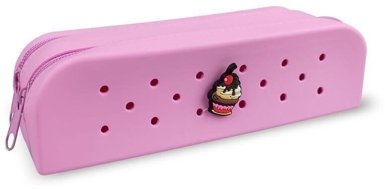 Piórnik MFP paper Piórnik silikonowy podwójny różowy + przypinka