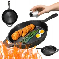 Patelnie - PATELNIA ŻELIWNA RĘCZNIE SZLIFOWANA DUŻA 20cm INDUKCJA GRILL TALERZ ŻELIWNY - miniaturka - grafika 1