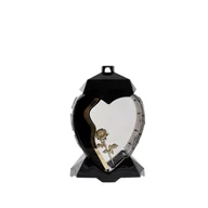 Lampiony i znicze - Lampion szklany serce róża złoty - miniaturka - grafika 1