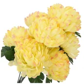 Sztuczne kwiaty - Bukiet 7 Chryzantema Duża Jasny Żółty KR288A - miniaturka - grafika 1