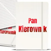 Notesy i bloczki - NOTES NOTATNIK RED PREZENT BIAŁY Z GUMKĄ A5 DLA PANA KIEROWNIKA WZORY - miniaturka - grafika 1