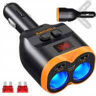 Ładowarki samochodowe - ROZDZIELACZ GNIAZDA ZAPALNICZKI 12-24V 2xUSB-A 1xUSB-C QC 3.0 80W ŁADOWARKA - miniaturka - grafika 1