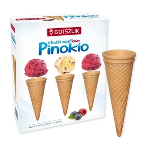 Stożki waflowe Pinokio 62 g (12 sztuk) - Dodatki do ciast w proszku - miniaturka - grafika 1