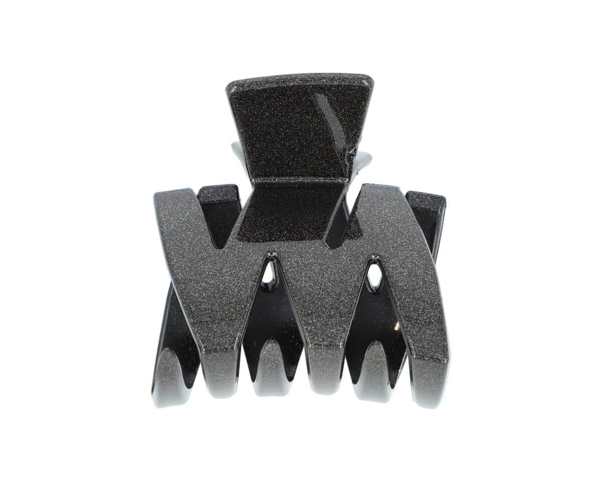Klamra francuska czarna brokatowa 4x4,5 cm