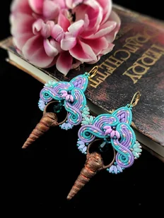 Tęczowy Jednorożec kolczyki sutasz - Kolczyki - miniaturka - grafika 1