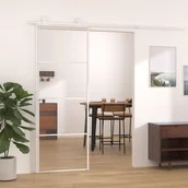 Zabezpieczenia dla dzieci - Lumarko Drzwi Przesuwne, Szkło Esg I Aluminium, 76X205 Cm, Białe! - miniaturka - grafika 1