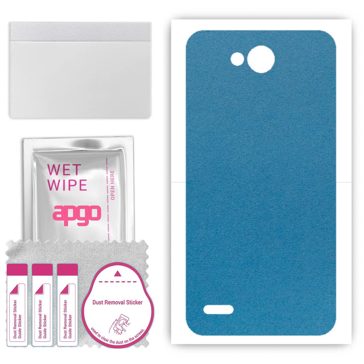 Folia naklejka skórka strukturalna na TYŁ Zamsz do LG X power2 - Zamsz Niebieski - apgo SKINS