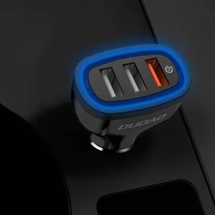 Dudao ładowarka samochodowa szybkie ładowanie Quick Charge 3.0 QC3.0 2.4A 18W 3x USB biały (R7S white) - Ładowarki samochodowe - miniaturka - grafika 9