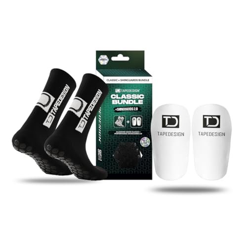 Tapedesign – Bundle Allround Socks Classic + Shinguards 2.0 – antypoślizgowe skarpety piłkarskie i ultralekkie ochraniacze piszczeli – idealne trzymanie i komfort – technologia antypoślizgowa do