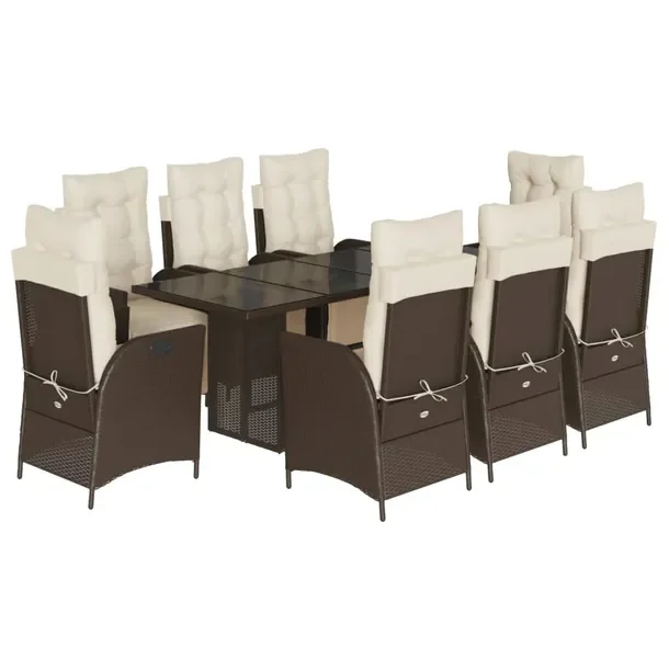 Zestaw mebli ogrodowych rattan PE 190x80 brązowy