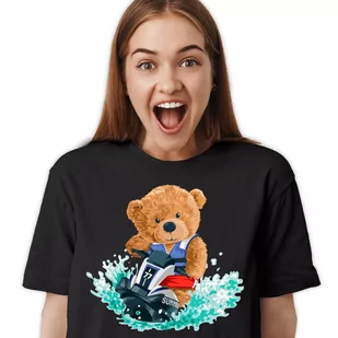 KOSZULKA T-SHIRT XL Damska Miś Sportowiec Wzory - Koszulki i topy damskie - miniaturka - grafika 1