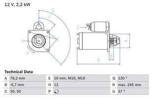 BOSCH Rozrusznik 0 986 025 370 - Rozruszniki - miniaturka - grafika 1