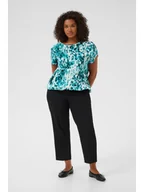 Bluzki damskie - KAFFE curve Bluzka w kolorze turkusowo-białym - miniaturka - grafika 1