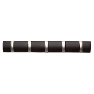 Umbra Listwa z 5 wieszakami Flip, brązowa, 51x7x3 cm - Wieszaki i stojaki - miniaturka - grafika 1