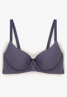 Biustonosze - Granatowy Klasyczny Biustonosz z Kokardką i Regulowanymi Ramiączkami Hakkima - Born2be - miniaturka - grafika 1