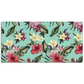 Podkładki na biurko - Ochronna mata na biurko Liście i kwiaty 120x60 cm, Dywanomat - miniaturka - grafika 1