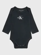 Body dla niemowląt - Calvin Klein Jeans Body dziecięce Monogram IN0IN00033 Czarny Regular Fit - miniaturka - grafika 1