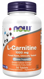Now Foods Foods FOODS L-Karnityna 1000mg 50 tabl. NW988 - Witaminy i minerały - miniaturka - grafika 1